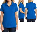 Ladies Polo Shirt UV30 Protection Moisture Wick Mesh Womens Top XS-XL 2X 3X 4X