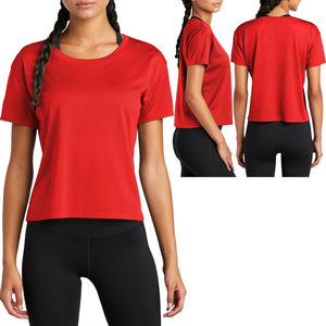 Ladies Tri Blend Crop T-Shirt Moisture Wicking S-XL 2XL, 3XL, 4XL Womens Gym