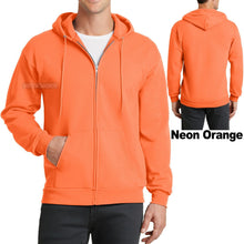 Load image into Gallery viewer, Mens Full Zip Hooded Sweatshirt NEON ORANGE Hoodie Hoody Sizes S-4XL Cotton/Poly