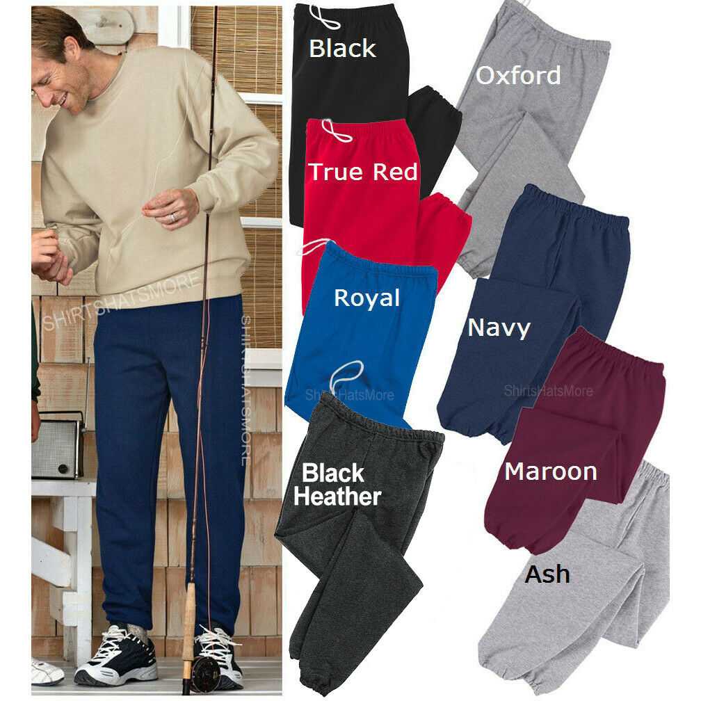 Mens Sweatpants With POCKETS Super Sweats Cotton/Poly Elastic Bottom S-2XL 3XL