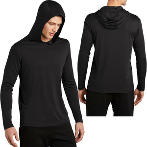 Mens Long Sleeve Hoodie T-Shirt Lightweight Moisture Wicking Exercise XS-4XL NEW
