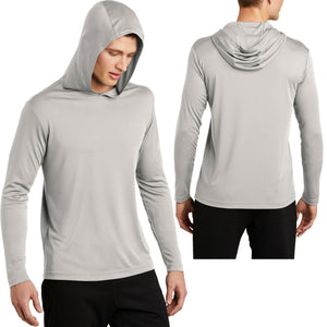 Mens Long Sleeve Hoodie T-Shirt Lightweight Moisture Wicking Exercise XS-4XL NEW