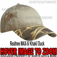 Embroidered Camo Wildlife Baseball Cap Hunting Hat Realtree MAX-5/Khaki/Duck NEW