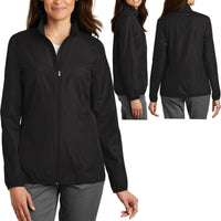 Ladies Plus Size Windbreaker Jacket Full Zip Unlined Water Resistant XL 2X 3X 4X
