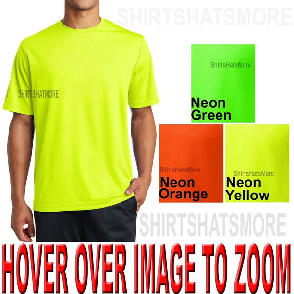 Dry Zone Mens MICRO MESH Moisture Wicking NEON T-Shirt Athletic XS-XL 2X 3X 4X