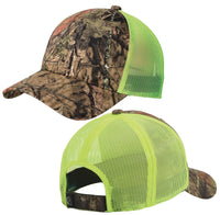 Mossy Oak Break Up Country/ Neon Yellow Camo Baseball Cap Hat Mid Structured NEW
