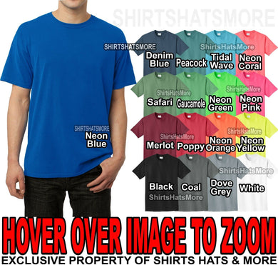 Mens Pigment Dyed PRESHRUNK 100% COTTON T-Shirt S-XL, 2XL, 3XL, 4XL NEW