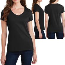 Load image into Gallery viewer, Plus Size Ladies V-Neck T-Shirt Soft Ring Spun Cotton Womens Tee Top XL 2X 3X 4X