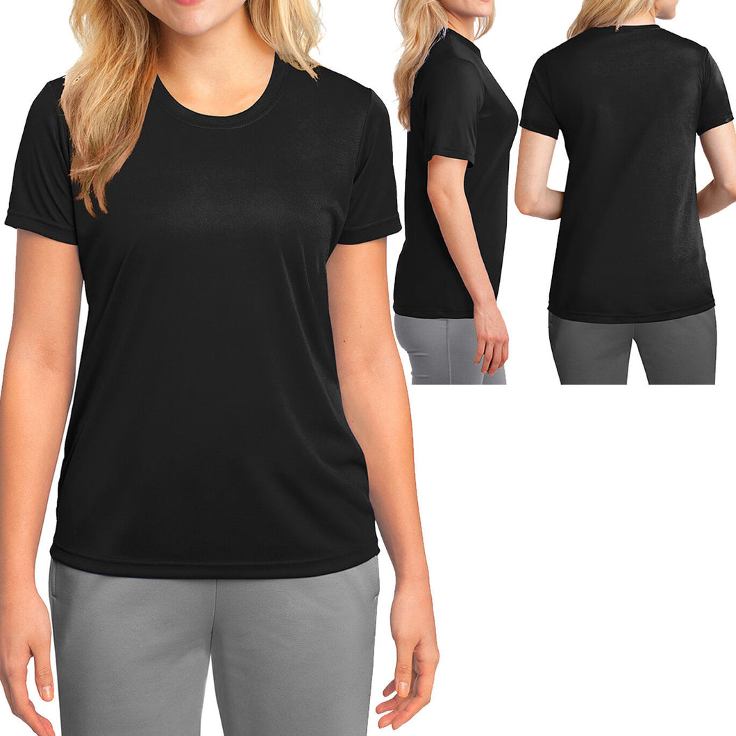 Ladies Dri Fit T-Shirt Moisture Wicking Gym Workout Womens Tee XS-XL 2X, 3X, 4X