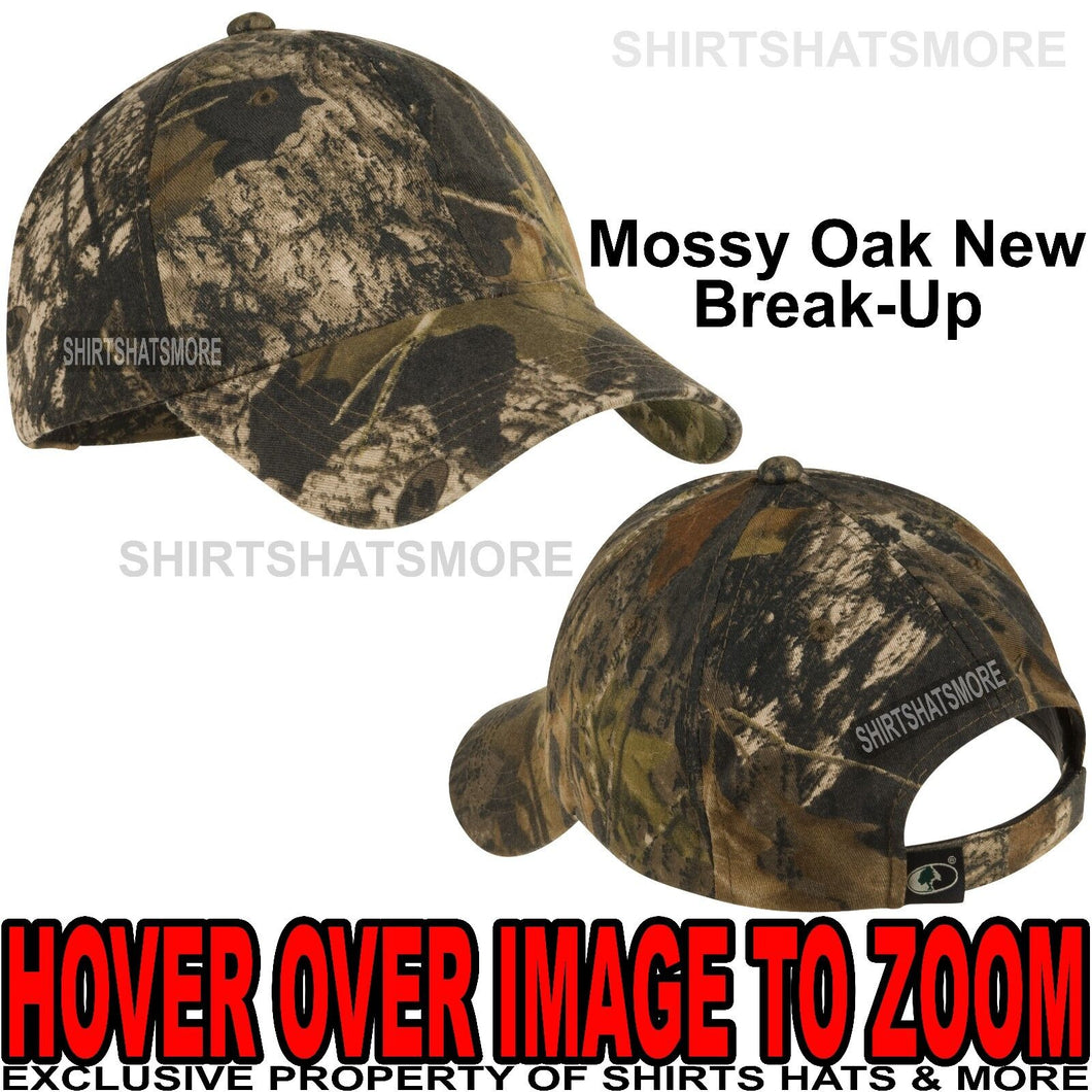 Mens Camo Baseball Hat Mossy Oak Break Up Unstructured Garment Wash Cap Hunting