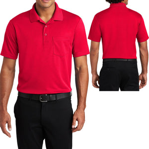 Mens Moisture Wicking Pocket Polo Shirt Micro Mesh Performance XS-XL 2X, 3X, 4X