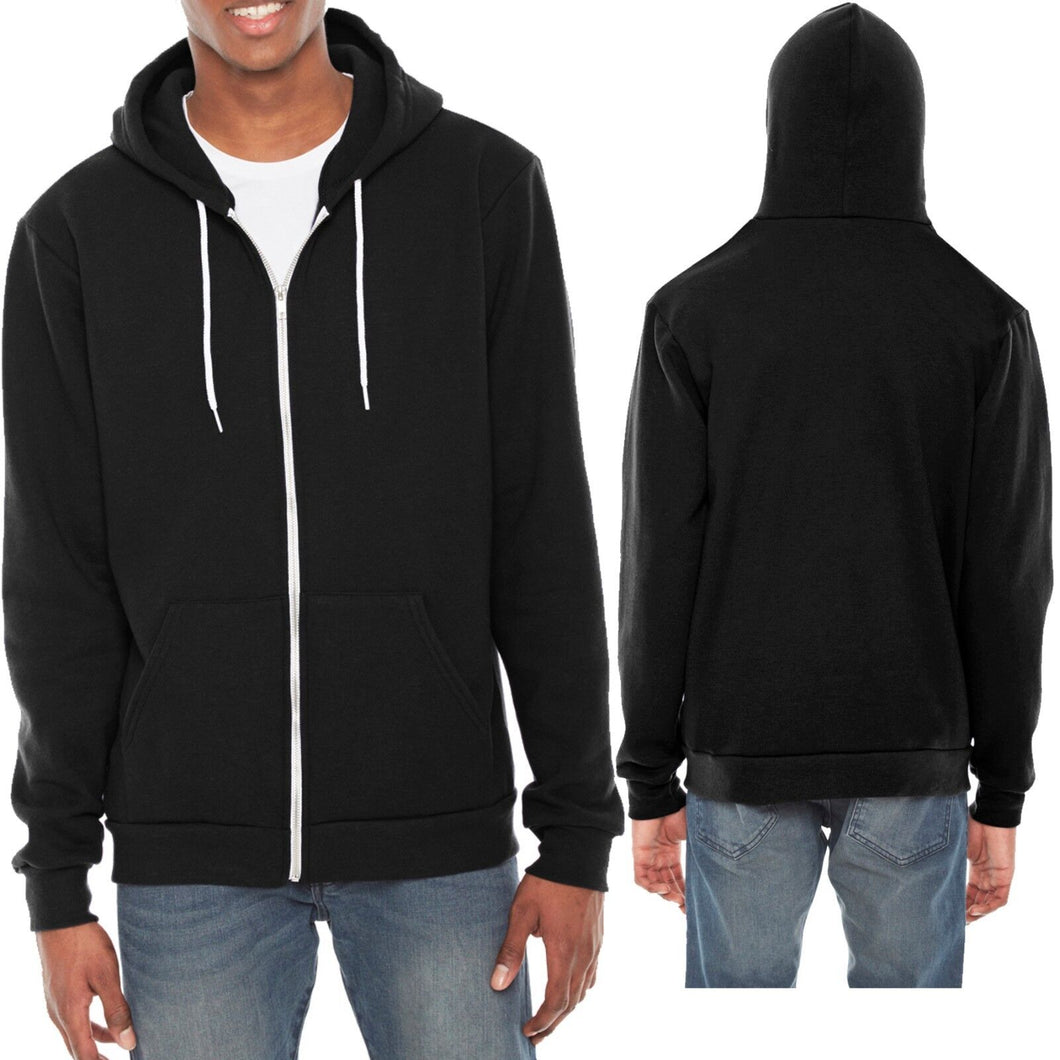 American Apparel Zip Hoodie Unisex Hooded Fleece Sweatshirt Imported XS-2XL NEW