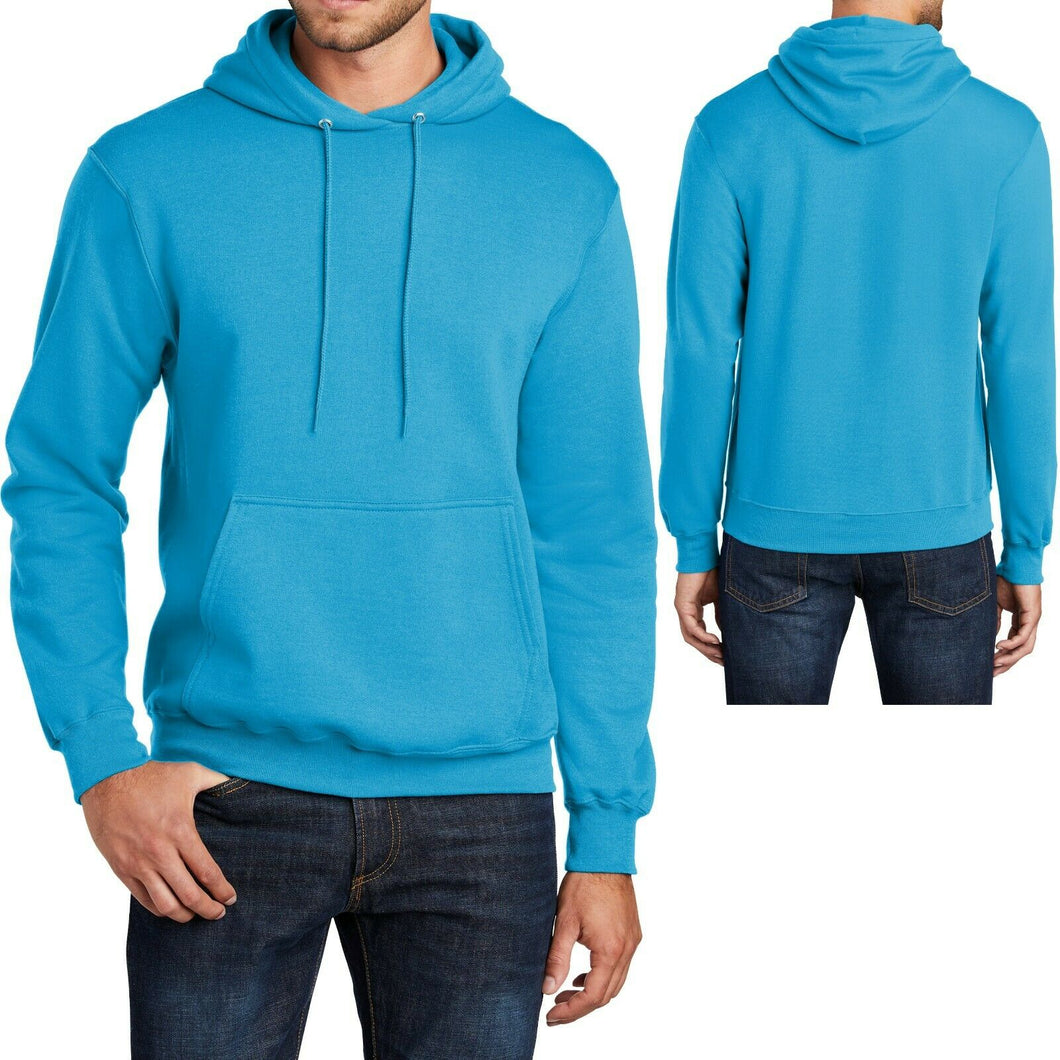 Mens Pullover NEON BLUE Hoodie Adult Sizes S M L XL-4XL Hoody Hooded Sweatshirt
