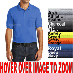 BIG MENS Polo Sport Shirt With POCKET Golf Jersey Blended XL 2X 3X 4X 5X 6X NEW!