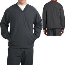 Load image into Gallery viewer, BIG MENS Lined V-Neck Pocket Wind Shirt Jacket Golf Baseball XL, 2X, 3X, 4X NEW