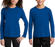 Load image into Gallery viewer, Youth Long Sleeve Fishing T-Shirt UPF 50 UV Moisture Wicking Kids Boy Girl XS-XL