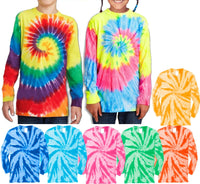 Youth T-Shirt Tie Dye LONG SLEEVE Boys Girls Kids Tee XS, S, M, L, XL NEW