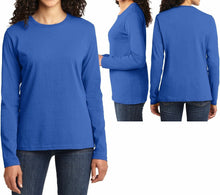 Load image into Gallery viewer, Ladies Plus Size Long Sleeve T-Shirt Preshrunk Cotton Womens Tee XL 2XL 3XL 4XL
