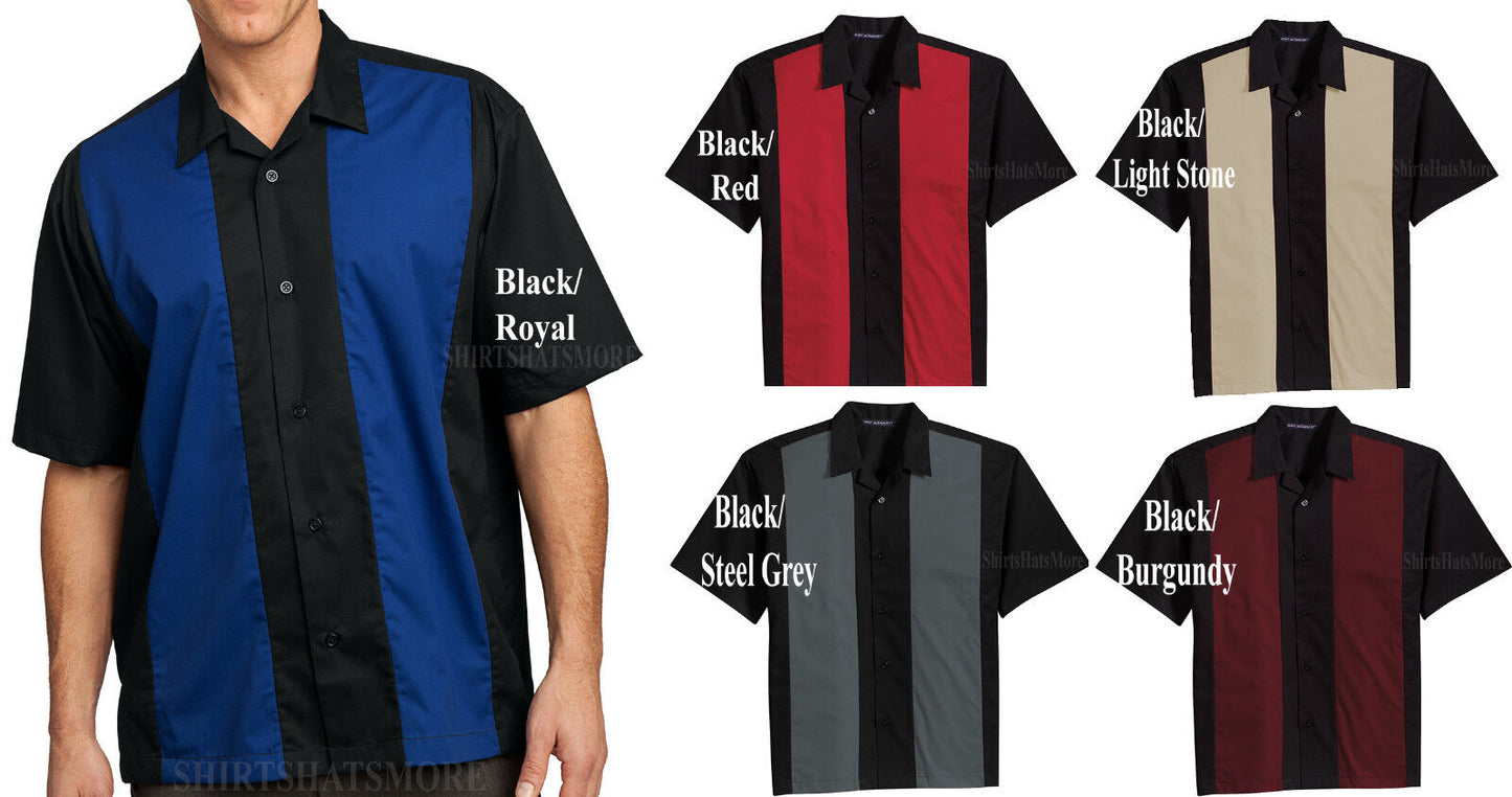 Mens Camp Shirt Casual Colorblock Tropical Bowling Two Tone S M L XL 2XL 3XL 4XL