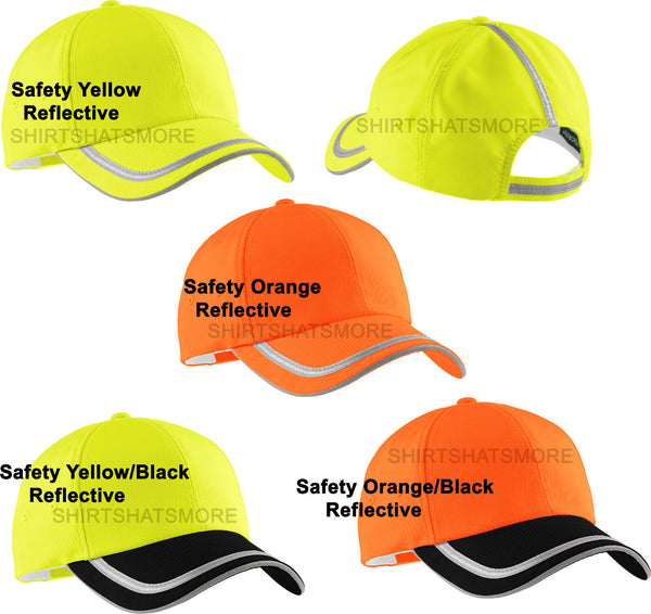 CoolMax Hat High Visibility Safety Cap Yellow Green Orange Reflective Taping NEW
