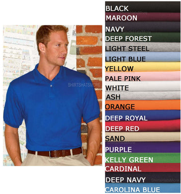 Hanes Mens Jersey Polo Stedman Blended Golf Sport Shirt Wicking S-XL 17 COLORS