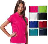 Sport Zone Ladies Polo Sport Shirt Contrast Stitch Golf Top S- XL 2XL 3XL 4XL
