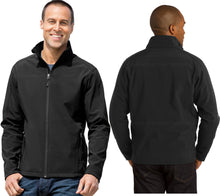 Load image into Gallery viewer, Mens BLACK Soft Shell Jacket Wind and Water Resistant S-6X Micro Fleece Lining
